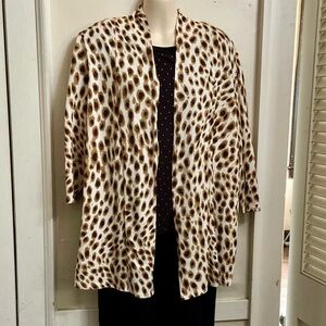 Cathy Daniel’s Brown Leopard Cardigan with Brown Top Inserts (L)